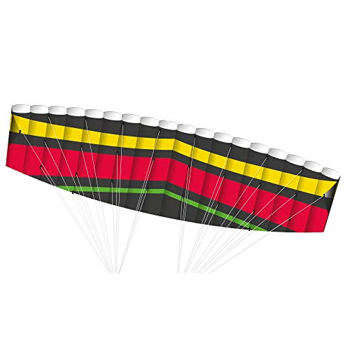 Günther Flugspiele 1040 - Sportlenkdrachen Tornado 200, Air Sport Drachen aus reißfestem Ripstop-Polyester, ca. 200 x 54 cm, für Kinder ab 14 Jahren, inkl. 36 kp Polyesterschnüre 2 x 35 m von GÜNTHER FLUGSPIELE