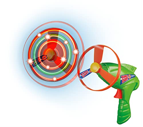 Günther Flugspiele 1691 - Propeller Spielzeug Turbo Light, ca. Ø 9 cm, fliegender Rotor mit Leuchtdioden, für Kinder ab 5 Jahren, inkl. Startpistole von GÜNTHER FLUGSPIELE