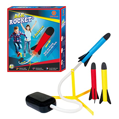 Paul Günther 1556 - Raketen-Spiel Air Rocket² mit Startpumpe und 3 Raketen aus Schaumstoff, für Kinder ab 4 Jahren, toller Spaß am Strand, im Garten oder Park von GÜNTHER FLUGSPIELE