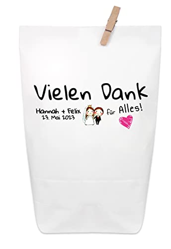 Paul´s Papierfabrik 8 x Hochzeitstüten „Vielen Dank!“ INDIVIDUALISIERBAR mit Eurem Namen. Hochzeit Geschenktüten, Tüten für Gastgeschenke, Mitgebsel. Made in Germany! Paul´s Papierfabrik 8 x Hochzeitstüten „Vielen Dank!“ INDIVIDUALISIERBAR mit Eurem Namen. Hochzeit Geschenktüten, Tüten für Gastgeschenke, Mitgebsel. Made in Germany! von Paul´s Papierfabrik