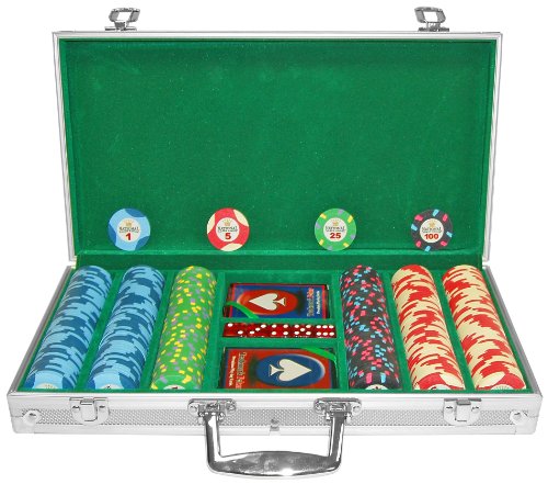 Paulson 300 Nationale Poker-Chips mit Aluminiumkoffer (Silber) von Paulson