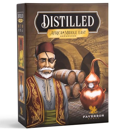 Paverson Games: Destilliert: Afrika & Naher Osten Expansion – Thematisches Strategie-Kartenspiel, Crafting-Spirituosen-Brettspiel, ab 14 Jahren, 1–5 Spieler, 60+ Minuten von Distilled