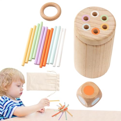 Pavsicgn Balance-Spielzeug für Kinder, Farbsortierspielzeug für Kleinkinder von 1–3 Jahren, Zählspielzeug, farblich passendes Balance-Stick-Spielzeug aus Holz, Sinnesspielzeug, von Pavsicgn