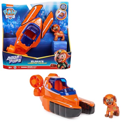 PAW Patrol, Aqua Pups - Basis Fahrzeug Spielzeugauto im Hummer-Design mit Zuma Welpenfigur, Spielzeug geeignet für Kinder ab 3 Jahren von PAW PATROL