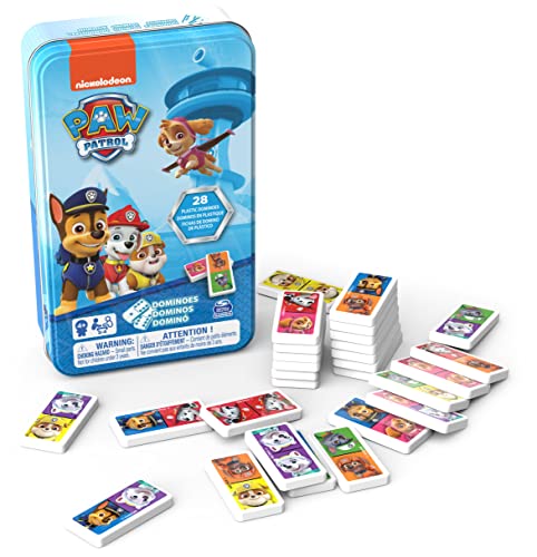 PAW PATROL 6033087 Spin Master Dominoes Game in Tin, Mehrfarbig von Spin Master