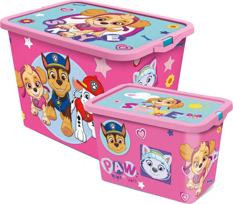 Paw Patrol Aufbewahrungsboxen Set 23l &  7l, Rosa von Paw Patrol