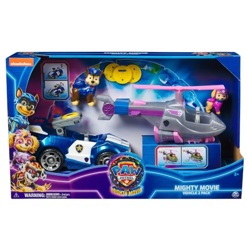 PAW PATROL The Movie 2er Set Fahrzeuge Filmhund Figuren Skye Chase 2er Pack Funkauto Hubschrauber von PAW PATROL