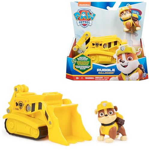 PAW Patrol, Baustellen-Fahrzeug mit Rubble-Figur (Sustainable Basic Vehicle/Basis Fahrzeug), Spielzeug für Kinder ab 3 Jahren von PAW PATROL