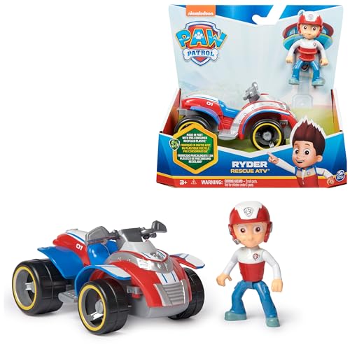 PAW PATROL, Rettungs-Quad mit Ryder-Figur (Sustainable Basic Vehicle/Basis Fahrzeug), Spielzeug für Kinder ab 3 Jahren von PAW PATROL