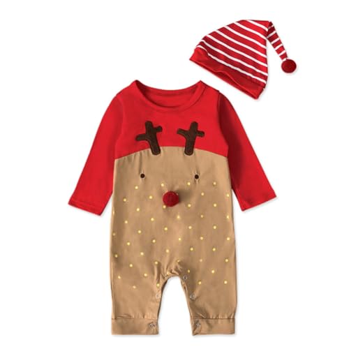 Pawlickio Baby-Weihnachtskleidung, Winter-Baby-Strampler, Overall für Kinder, Neugeborene, Kleidung, Cosplay, WeihnachtskostüM, 100 von Pawlickio
