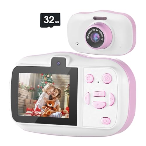 Pawlickio Kinderkamera Wasserdicht 1080P Mini Selfie Kinderspielzeug Digitalkameras 32G Video-Camcorder Spielzeug Kindergeburtstagsgeschenk-A von Pawlickio