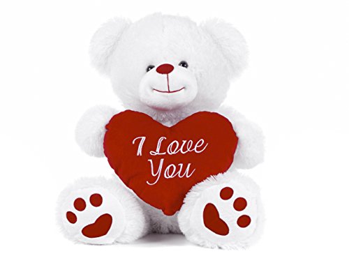 Paws Weißer Teddybär mit rotem Herz und Aufschrift "I Love You", weiß, 20,3 cm Paws Weißer Teddybär mit rotem Herz und Aufschrift "I Love You", weiß, 20,3 cm von Paws