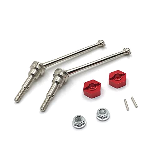 Pcivzxam CVD-Antriebswelle aus Metall mit 12-mm-Sechskant-Adapter für 12423 12428 1/12 RC Auto, Kurzstrecke, LKW, Upgrade-Teile, 2 von Pcivzxam