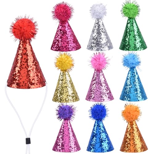 PcvGef 10 Stück Partyhüte für Kuscheltiere, Mini Partyhüte Verstellbare Blitzkappe, Happy Birthday-Hut, Bunte Farben für Geburtstagsfeiern und Festliche Anlässe, Ideal für Kinder und Erwachsene PcvGef 10 Stück Partyhüte für Kuscheltiere, Mini Partyhüte Verstellbare Blitzkappe, Happy Birthday-Hut, Bunte Farben für Geburtstagsfeiern und Festliche Anlässe, Ideal für Kinder und Erwachsene von PcvGef