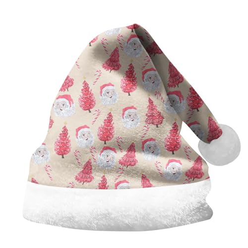 Pdakieyxnd Weihnachtsmütze Schwarz, Lustig Nikolausmütze Erwachsene Lang Weihnachts Mütze - Nikolausmütze Plüsch Weihnachtsmann Mütze Kostüm Weihnachtszubehör Santa Hat Für Herren Damen Khaki von Pdakieyxnd