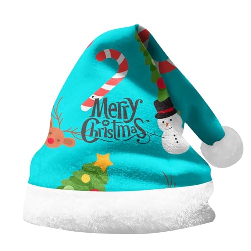 Sale Angebote, Lustig Nikolausmütze Erwachsene Lang Weihnachts Mütze - Nikolausmütze Plüsch Weihnachtsmann Mütze Kostüm Weihnachtszubehör Santa Hat Für Herren Damen Blau von Pdakieyxnd