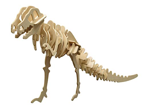 Pebaro 856/3 Holzbausatz Tyrannosaurus, 3D Puzzle Dinosaurier, Modellbausatz, Basteln mit Holz, Holzpuzzle, Bastelset, vorgestanzte Holzplatte, ausbrechen, zusammenstecken, fertig, Geschenkidee von Pebaro