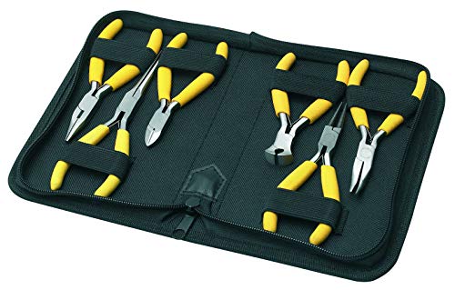 Pebaro 247 Zangenset, 6 Zangen im Etui: 2 Spitzzangen, Vornschneider, Storchenschnabelzange, Randzange, Seitenschneider, für Hobby, Handwerk, Modellbau von Pebaro