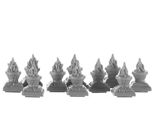 Pechetruite 10 x Brazier Pillar Tops Crocodile - Reaper Bones Miniature zum Rollenspiel Kriegsspiel - 77732 von Pechetruite