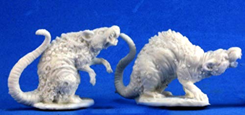 Pechetruite 2 x Barrow Rats - Reaper Bones Miniature zum Rollenspiel Kriegsspiel - 77198 von Reaper