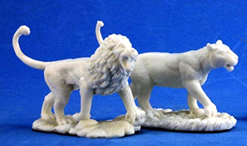 Pechetruite 2 x Lions - Reaper Bones Miniature zum Rollenspiel Kriegsspiel - 77341 von Reaper