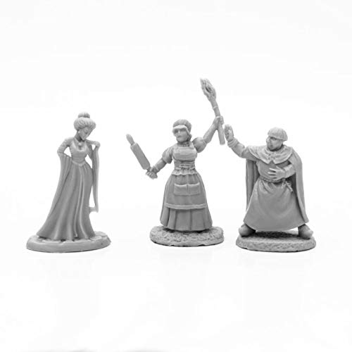 Pechetruite 3 x Townsfolk Priest Courtesan Baker - Reaper Bones Miniature zum Rollenspiel Kriegsspiel - 77666 von Reaper