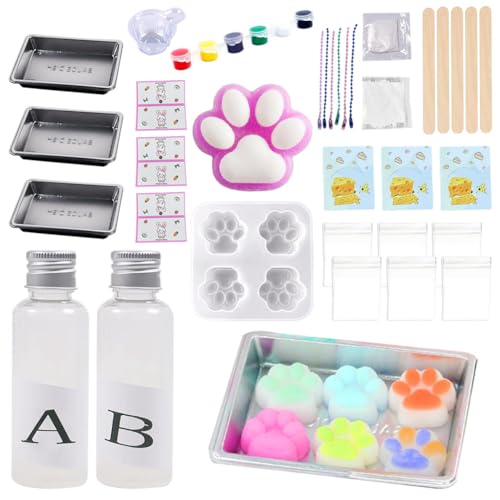 Squishy Maker, Squishy Toy Squishy Cat Paw, Fufu Squishy für Stressabbau, Mini Squishy Katzenkrallen Paw DIY Seife Selber Machen Set, Angstlösende Partygeschenke, für Mädchen Kinder Squishy Maker, Squishy Toy Squishy Cat Paw, Fufu Squishy für Stressabbau, Mini Squishy Katzenkrallen Paw DIY Seife Selber Machen Set, Angstlösende Partygeschenke, für Mädchen Kinder von Peelanmall