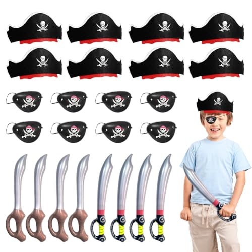 Peelanmall Pirates Kindergeburtstag,Piraten Mitgebsel Kindergeburtstag,Piratenhut Aufblasbares,Piraten Geburtstag Party Mitgebsel,Halloween Adventskalender Kindergeburtstag Deko(24STK) von Peelanmall