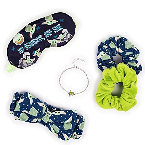 Peers Hardy Star Wars Baby Yoda Spa Set - Reißverschluss Kosmetiktasche, Schlafmaske, Haarhandtuch, Paar Haargummis und Schmuckarmband VS700685L von Peers Hardy