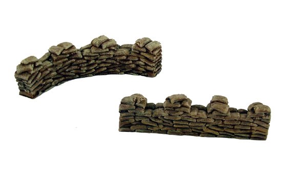 Sandbags 28 mm bemalt von Pegasus Hobbies