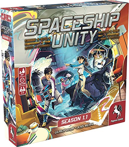 Pegasus Spiele 51851E Spaceship Unity Brettspiel, Orange/Abendrot im Zickzackmuster (Sunset Chevron) von Pegasus Spiele