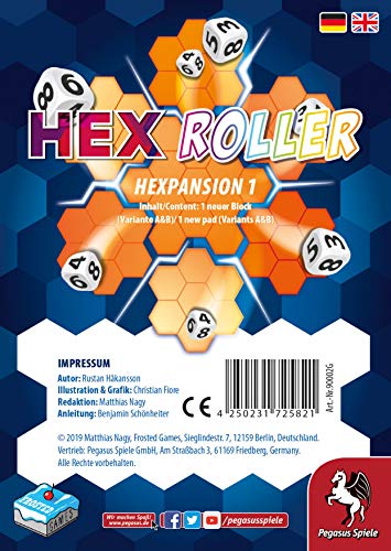 Pegasus/Frosted 90002G HexRoller: Hexpansion 1 [Erweiterung] (Frosted Games), Keine von Pegasus Spiele