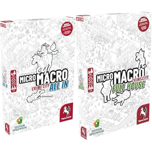 Pegasus/Spielwiese 59062G MicroMacro: Crime City 3 – All In (Edition Spielwiese) & 59061G - MicroMacro: Crime City 2 - Full House (Edition Spielwiese) von Pegasus Spiele