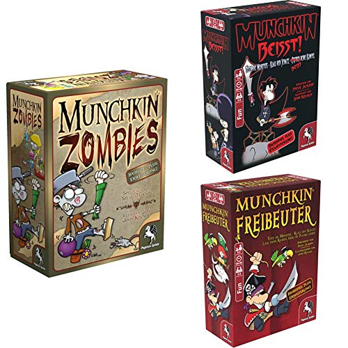 Pegasus Spiele 17138G - Munchkin Zombies 1+2 + Freibeuter 1+2 + Munchkin beißt! 1+2 von Pegasus Spiele