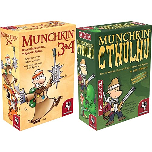 Pegasus Spiele 17224G - Munchkin 3+4 & 17189G - Munchkin Cthulhu 1+2 von Pegasus Spiele