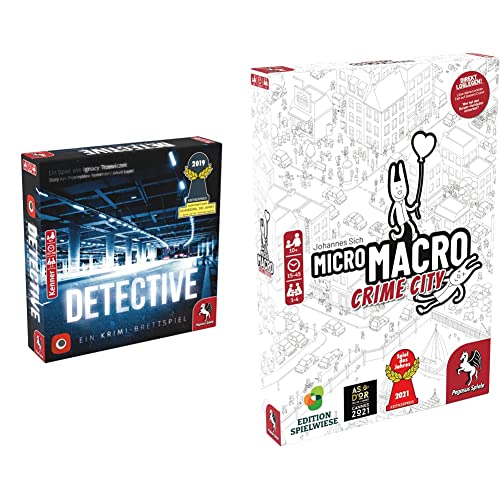 Pegasus Spiele 57505G - Detective (deutsche Ausgabe) & Pegasus/Spielwiese 59060G MicroMacro: Crime City (Edition Spielwiese) *Spiel des Jahres 2021* von Pegasus Spiele