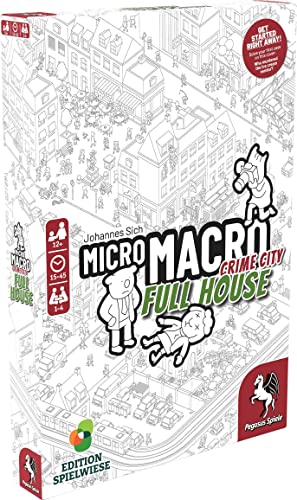 Pegasus Press , MicroMacro: Crime City - Full House , Board Game , Ages 12+ , 1-4 Players , 15-45 Minutes Playing Time Multicolor,PEG59061E von Pegasus Spiele