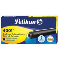 PELIKAN 310615 Pelikan Großraum-Tintenpatronen 4001®, Brillant-Schwarz, 5 Stück von Pelikan