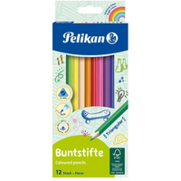 PELIKAN 700115 Pelikan Buntstifte Set, dreieckig, 12 Farben von Pelikan