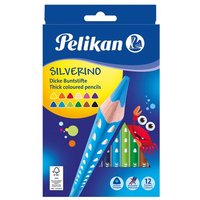 PELIKAN 700627 Pelikan Buntstifte SILVERINO, dreieckig, dick, 12 Farben von Pelikan