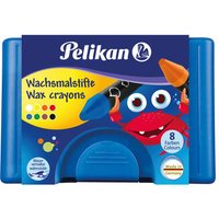 PELIKAN 722959 Pelikan Wachsmalstifte, rund, wasservermalbar, 8 Stück im Etui von Pelikan