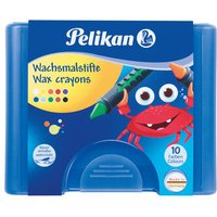 PELIKAN 723155 Pelikan Wachsmalstifte, dreieckig, wasservermalbar, 8 Stück im Etui von Pelikan