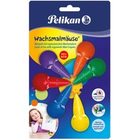 PELIKAN 803328 Wachsmalmäuse 6 Stück, farbig sortiert, auf Blisterkarte von Pelikan