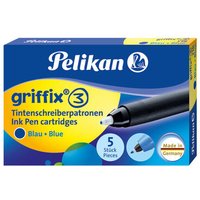 PELIKAN 960567 Pelikan griffix® Tintenpatronen für Tintenschreiber, Blau, 5 Stück von Pelikan