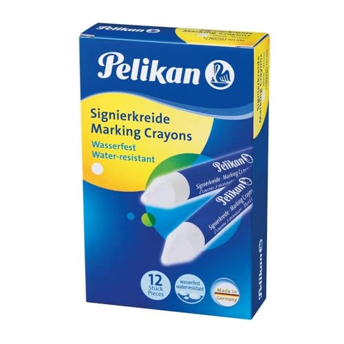 Pelikan 300587 701052 - Signierkreide für rauhe Untergründe Schachtel mit 12 Stück, weiß von Pelikan