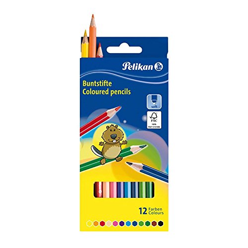 Pelikan 724005 - Buntstifte sechseckige Holzstifte Packung mit 12 Farben von Pelikan