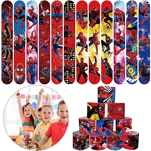 Pellinch Schnapparmband für Kinder,12 PCS Spidey Slap Armbänder Helden Slap Bands Schnapparmbands Snap bracelets für Geburtstag Mitgebsel Kinder Jungen Party Give Aways Gastgeschenke Kindergeburtstag von Pellinch