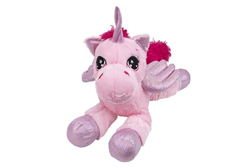 Pelux Großes Plüschtier Einhorn Rosa – Extra Large: 70 cm – glitzernde Flügel, Pfoten und Horn – Extra Soft – Kinder 0 Monate – Globus Toys 41365 von Pelux