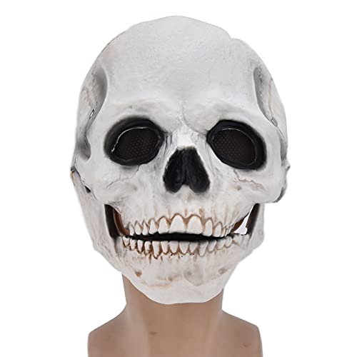 PenRux Gruselige Realistische Skelettmaske mit Beweglichem Kiefer für Erwachsene, Halloween-Maske für Cosplay-Partys, Atmungsaktive und Langlebige Vollkopfmaske mit Einzigartigem Design von PenRux