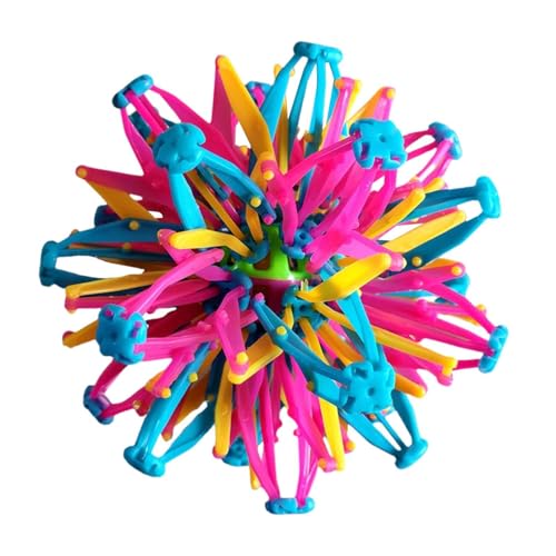 Expandable Ball, Teleskopkugel Kunststoff Stretch Ball, Einziehbare Kugel Spielzeug Bunte Spielzeugball für Kinder Angst Stress Relief Spielzeug, Hand Fangen Atmen Blume Bälle für Kinder und Eltern von Penlimly